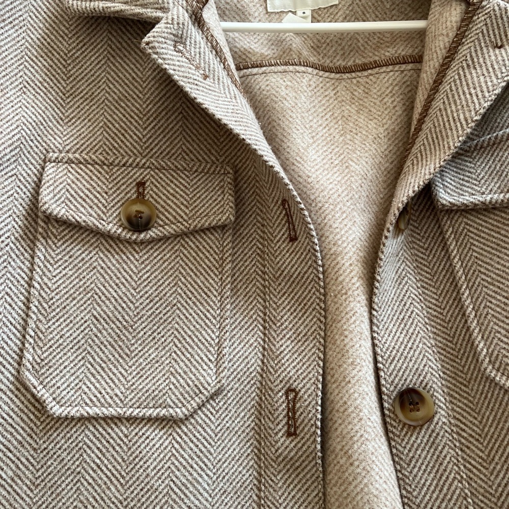 Beige Fall Coat Small Jacket Anthropologie - image 6